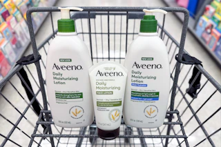 Aveeno lotions in a shopping cart
