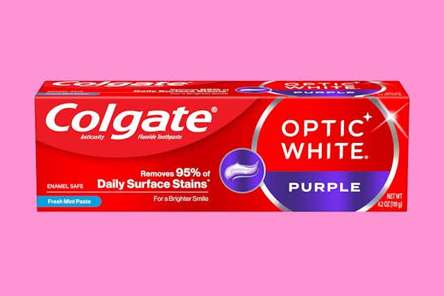 Colgate Optic White Purple Toothpaste, Only $2 on Amazon (Reg. $6.49) card image