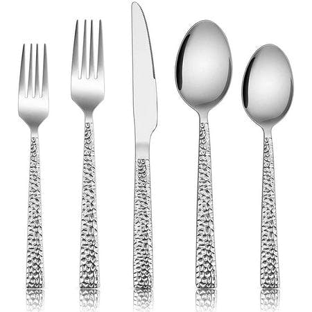 Hammered Silverware Set