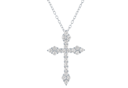 White Sapphire Cross Necklace