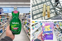 collage with palmolive, snuggle, and loreal products