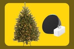 Get a Free Echo Pop + Smart Plug with National Tree Co Christmas Tree card image