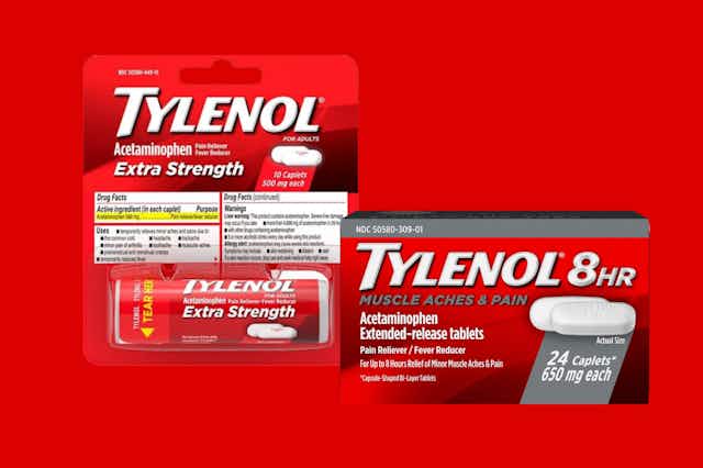 Tylenol Pain Relief, as Low as $1.20 on Amazon card image