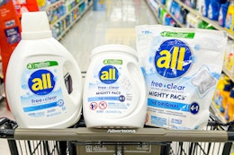 Get $4 Off all® free clear Laundry Detergent With a Nationwide Coupon card image