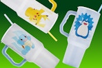 Squirtle, Pikachu, and Snorlax tumblers