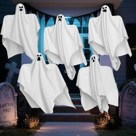 Hanging Ghosts Halloween Decorations 5-Pack