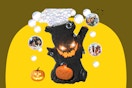A bubble machine that looks like a blackened dead tree with a jack o lantern like grin. Bubbles come out its head and branches.