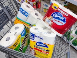 bounty and charmin paper products in walgreens cart