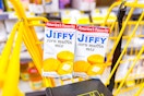 jiffy corn muffin mix in yellow shopping cart