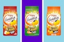 goldfish snack crackers on a grid