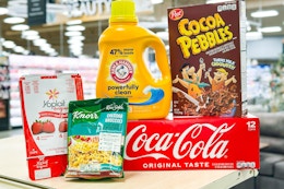 kroger matchup groceries on store shelf