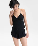 Women's Knit Lace-Trim Pajama Set