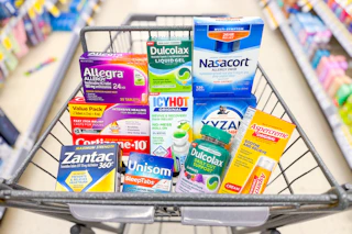 shopping cart with wellness products