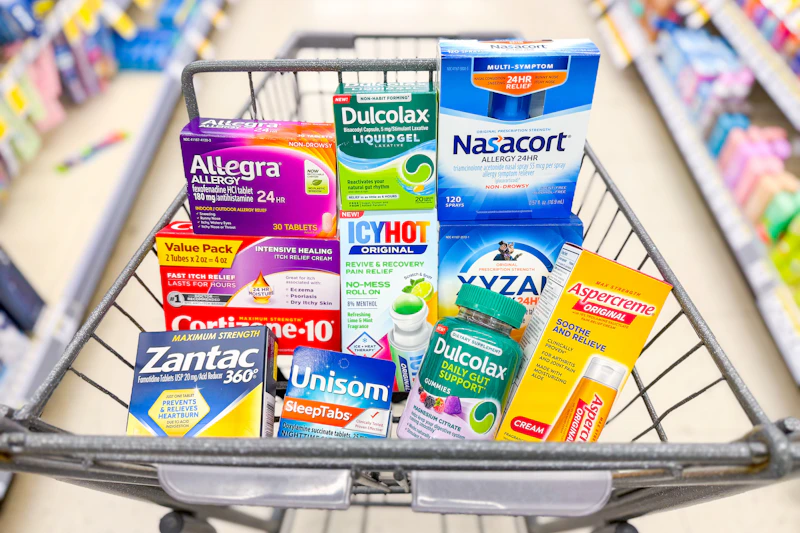 shopping cart with wellness products