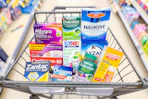 shopping cart with wellness products