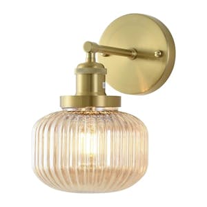 Wall Sconce with Amber Glass Shade