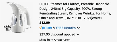 Amazon Portable Clothes Steamer 2025