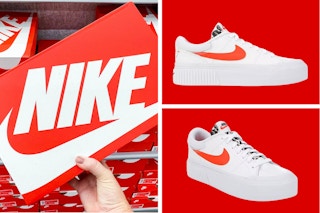 collage of images of the nike court legacy shoes