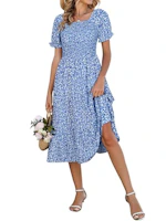 Women's Ruffled Short Sleeve Maxi Dress