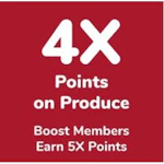 4X Points on Produce Wednesday 9/23 - Tuesday 9/29. Points will load within 24 hrs