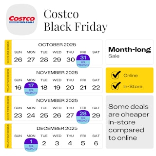 a calendar showing the predicted date for costco black friday