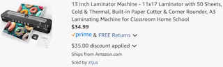 a cart ending in $34.99