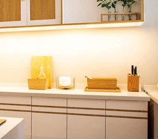under cabinet lighting in a kitchen