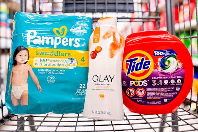 New P&G Deals at Walgreens: $4.50 Pampers, $2 Olay, $11.49 Tide Pods card image