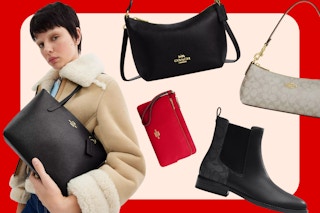 a collage of Coach bags