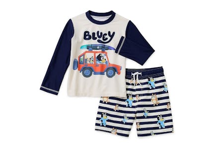 Bluey Toddler Rash Guard Set