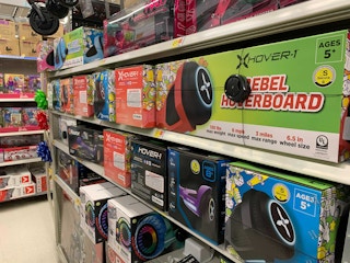 hoverboards in walmart aisle