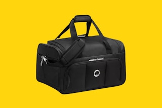 Delsey Carry-on on a yellow background
