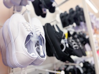 women's sneakers sitting on a target shelf