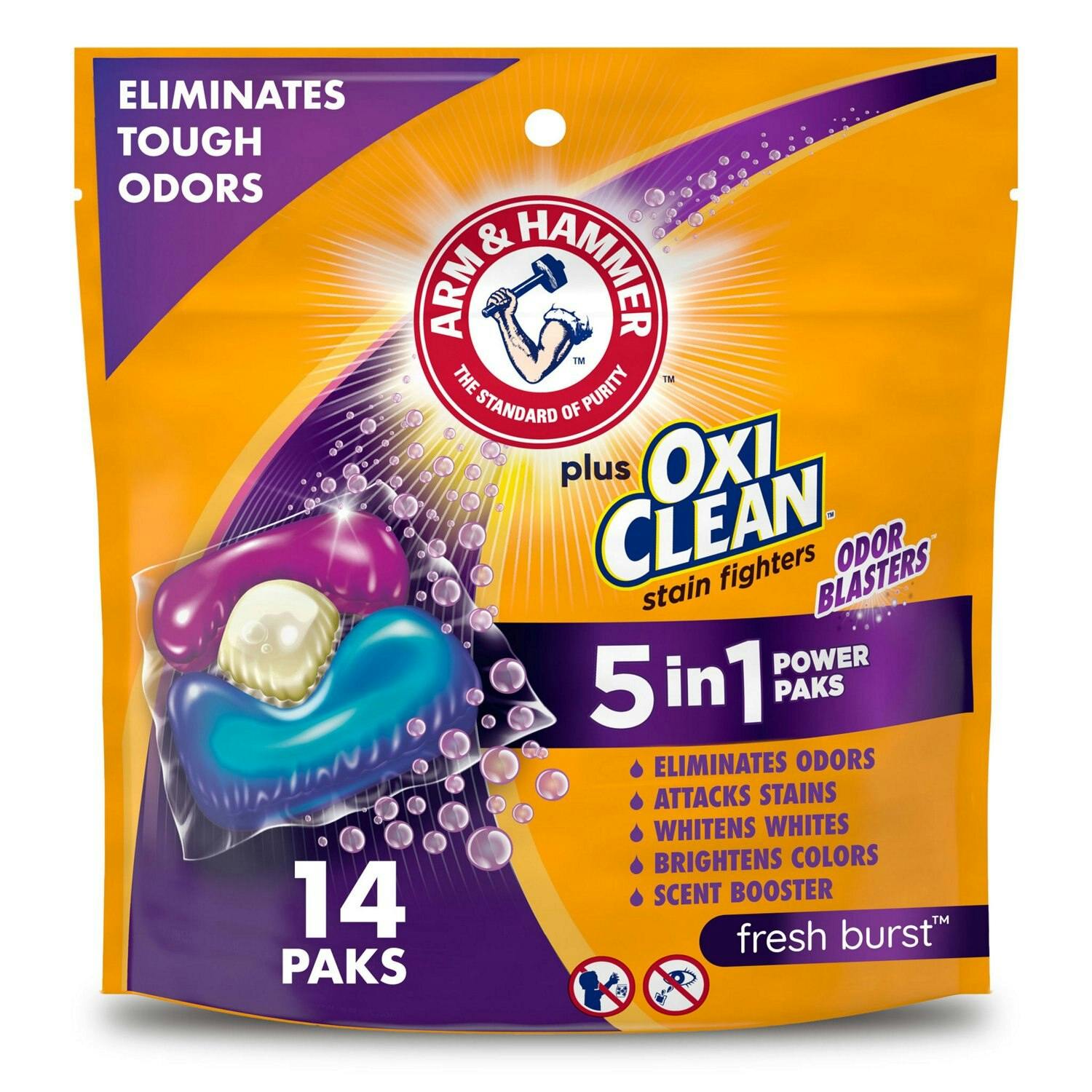2 Arm & Hammer Laundry Power Paks Bags