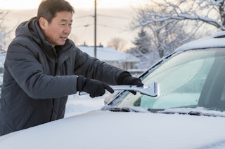 a heated ice scraper 