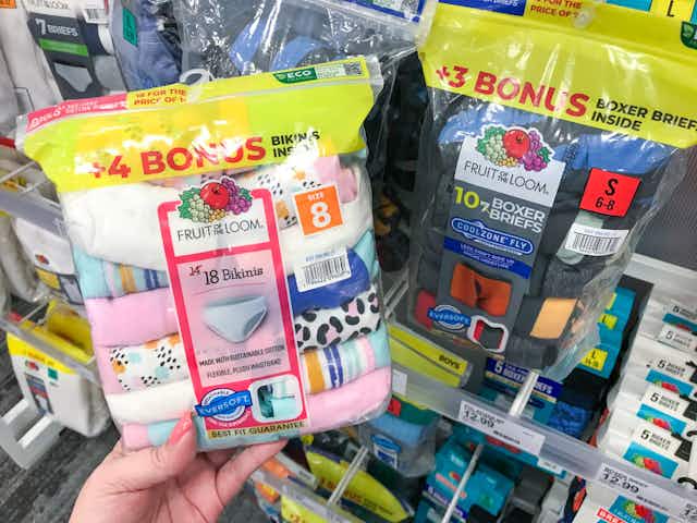 Best Socks & Underwear Deals for Back to School — Kids' Underwear From $0.64 per Brief card image