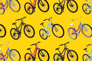 Bikes on a yellow collage