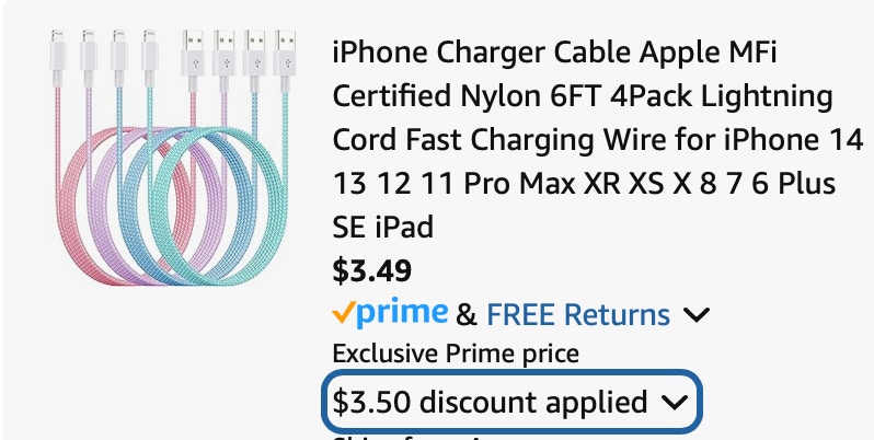 khnjdq iPhone Charger Cable Apple MFi Certified Nylon 6FT 4Pack