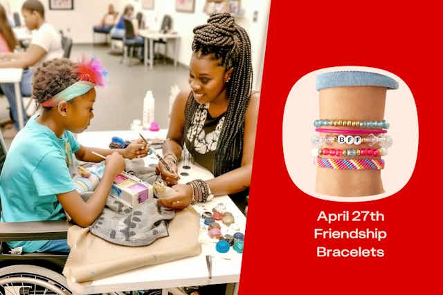 Michaels Kids Club: Make FREE Friendship Bracelets on Saturday, April 27 card image