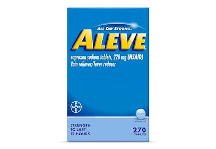 2 Aleve Pain Reliever Bottles