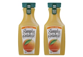 2 Simply Orange Juice Bottles