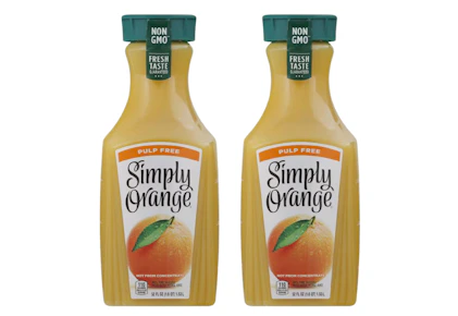 2 Simply Orange Juice Bottles
