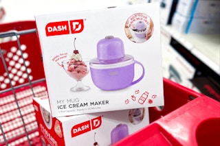 dash electric ice cream maker sitting on a target cart