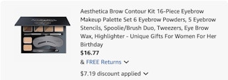 brow kit Amazon receipt