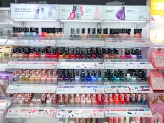 nail polish display at store