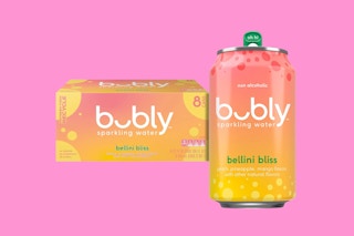 a pack of sparkling water
