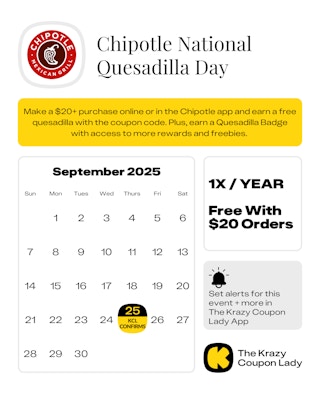 Chipotle Quesadilla Day 2025