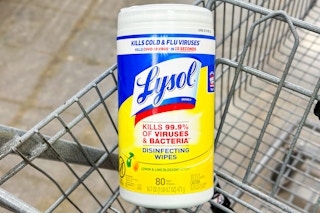 lysol wipes in shopping cart