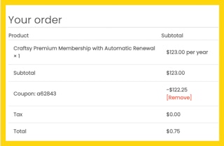 Craftsy $0.75 Cart image