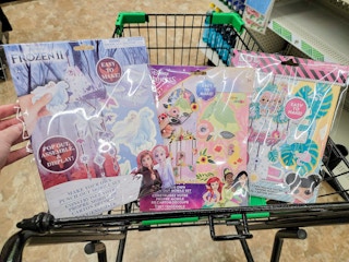 cart containing 3 make your own mobile craft kits, disney frozen, lol surprise, and disney princesses